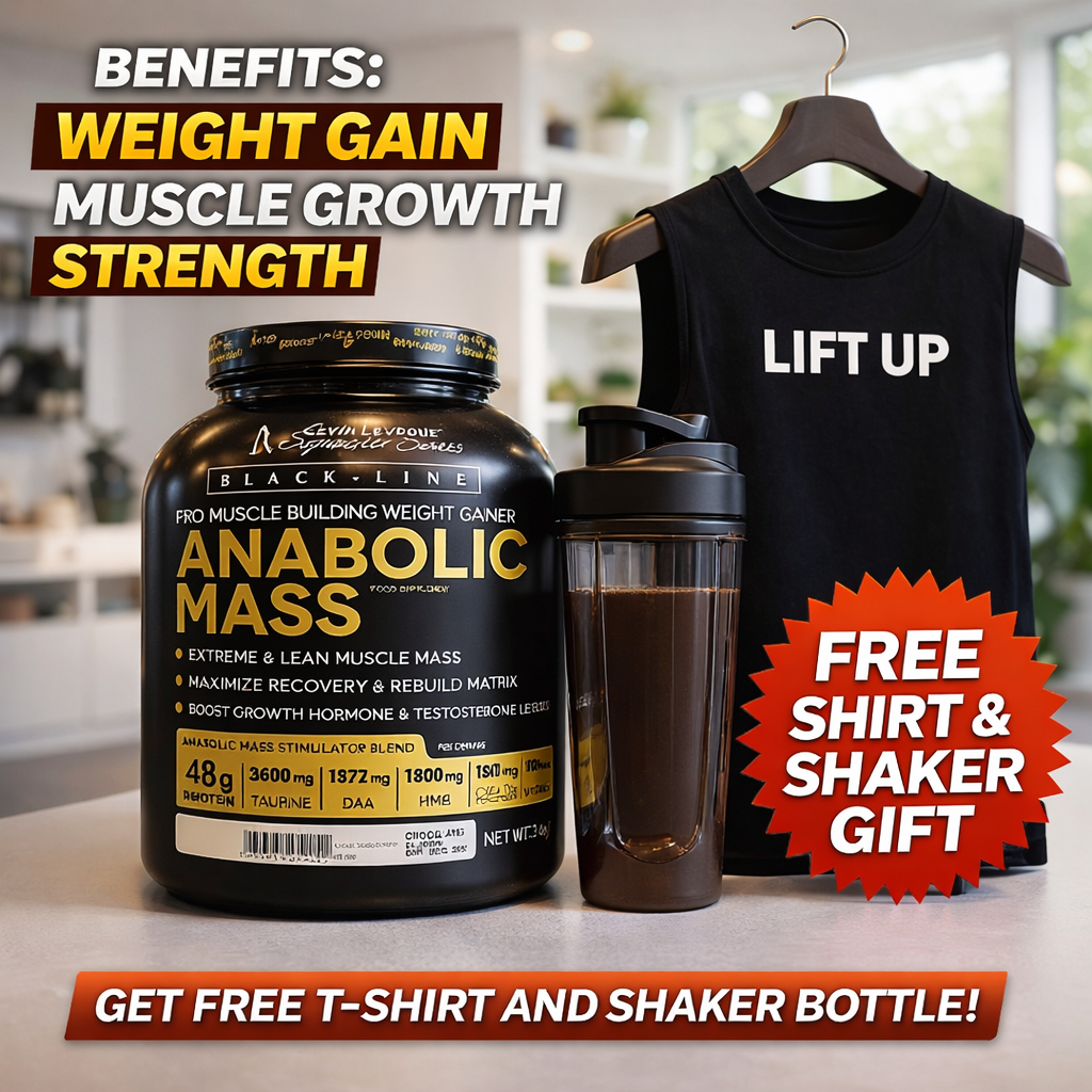 Kevin Levrone Anabolic Mass Box 3Kg + free shaker gift + DRY FIT SHIRT( UNIVERSAL SIZE)